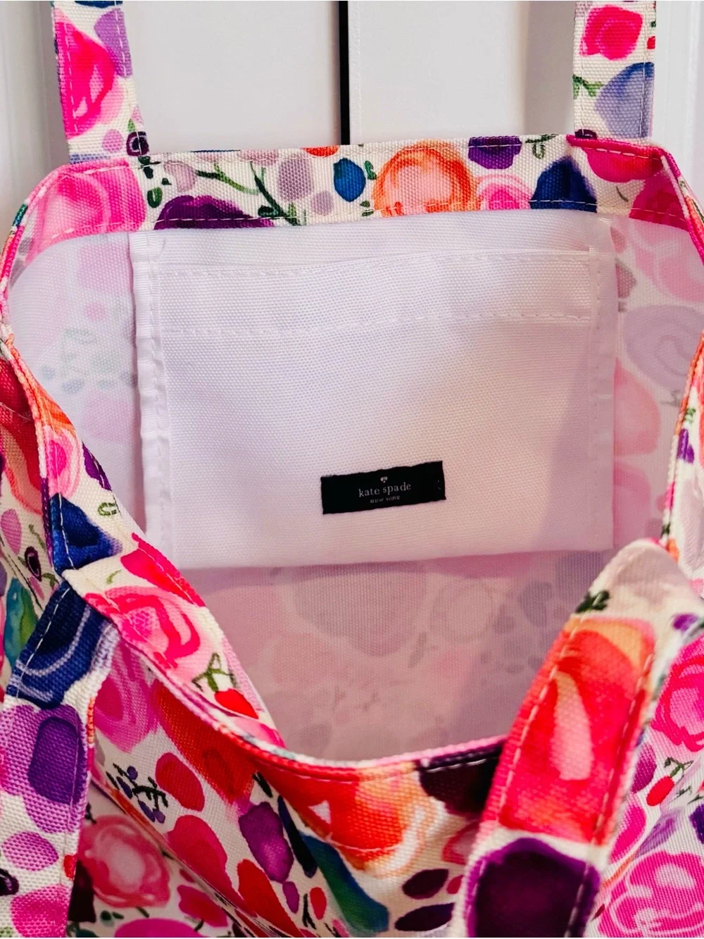 kate spade Floral Multicolor Canvas Tote - Pink, Purple, Orange, Blue